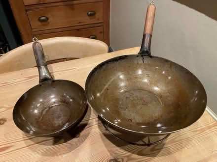 Photo of free Large & Small Woks with stand (Chorlton-cum-Hardy M21) #3