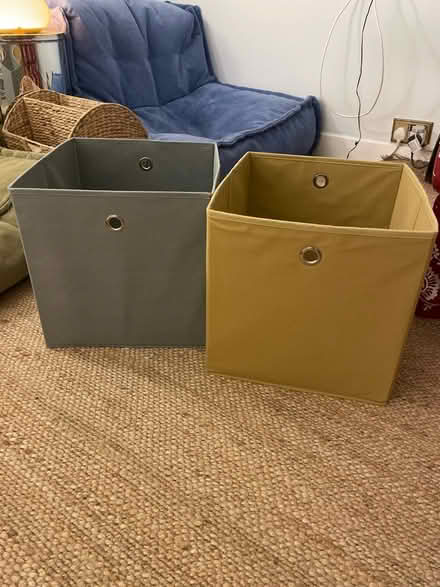 Photo of free Storage boxes - 6x yellow, 5x grey (Gloucester Road SW7) #1