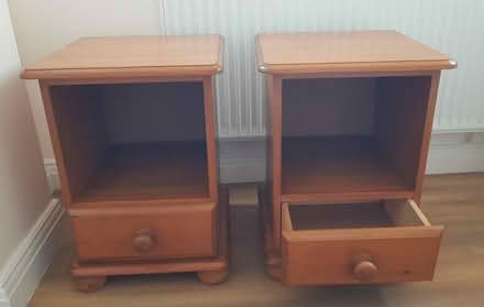 Photo of free Pair of pine bedside tables (Allestree DE22) #3