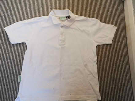Photo of free Organic white polo shirt age 7-8 (Hounslow TW3) #1