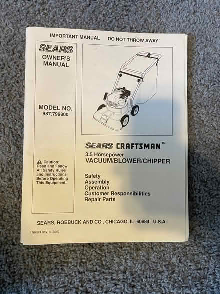 Photo of free Craftsman Leaf Vacuum / Chipper (Stroudsburg) #3