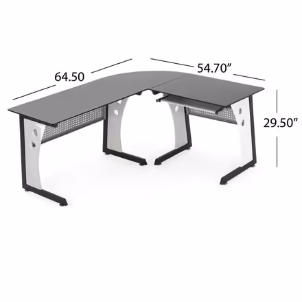 Photo of free Oria L-Shaped Tempered Glass Desk (Yorktown Heights) #1
