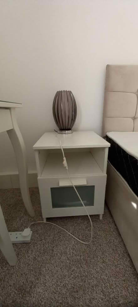 Photo of free 2 white bedside tables (Heswall CH60) #1