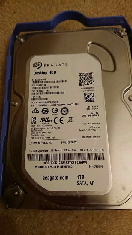 Photo of free Two 1TB SATA 3.5 inch desktop Hard Drives (Corstorphine EH12) #4