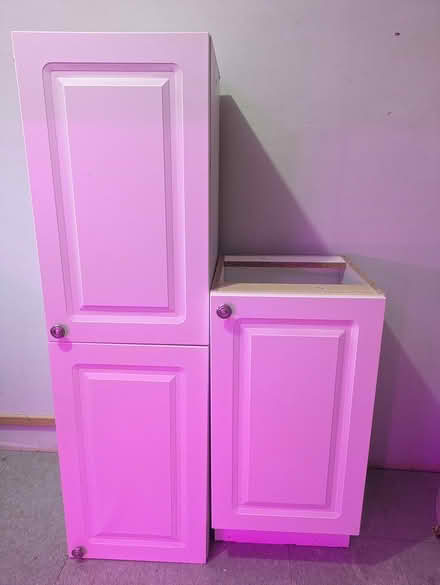 Photo of free Two tall washroom cabinets (WHITE) (Hunt Club) #1