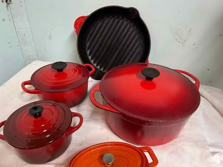 Photo of free Le Creuset pans and griddle (Pulborough) #1