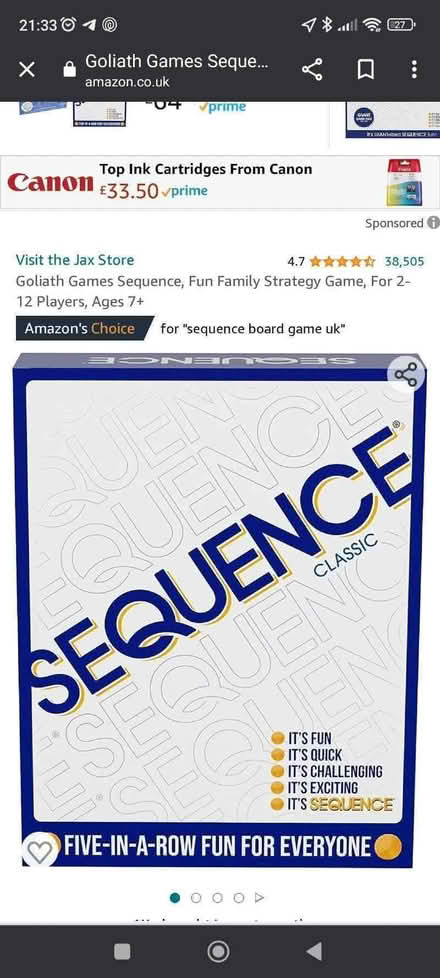 Photo of Sequence board game (Farringdon Park PR1) #1