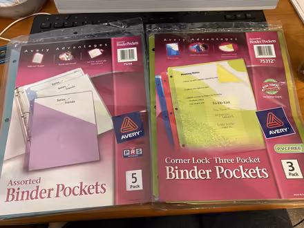 Photo of free 3 ring binder pockets (East side of San Rafael) #1