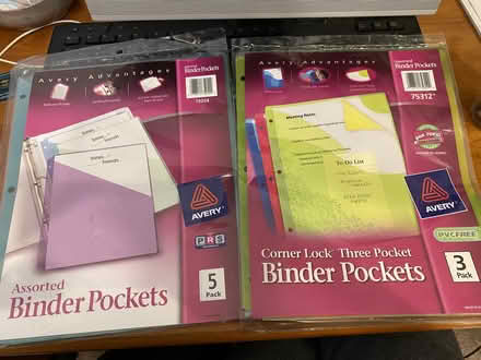 Photo of free 3 ring binder pockets (East side of San Rafael) #1