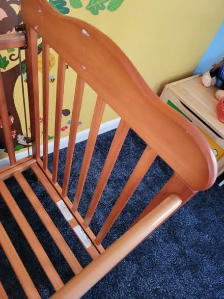 Photo of free Wooden cot bed and mattress (Bedford) #4