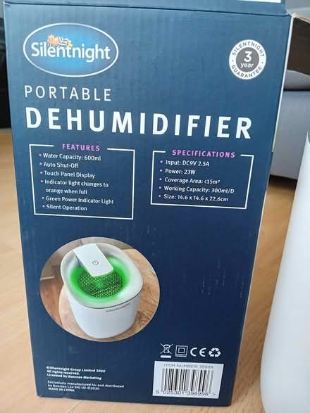 Photo of free Silentnight portable dehumidifier (Hatfield Peverel CM3) #2