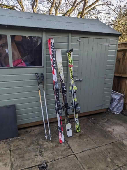 Photo of free Three pairs skis, pair poles, bags (SE21) #1