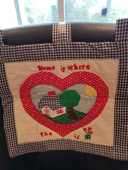 Photo of free hand made quilted wall hanging (Farm Hill -- RWC) #1