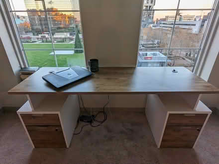 Photo of free White/Walnut Desk (Highpoint on Columbus Commons) #2