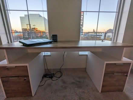 Photo of free White/Walnut Desk (Highpoint on Columbus Commons) #3
