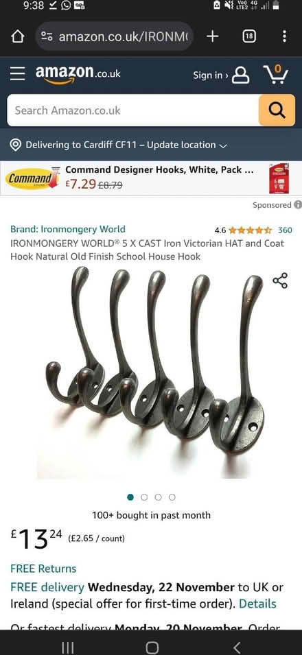 Photo of Coat hooks (Marston HR6) #1