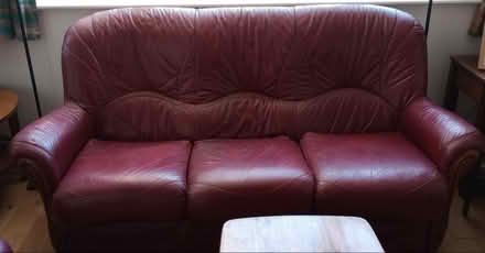 Photo of free Red leather lounge suite (Fletton) #2