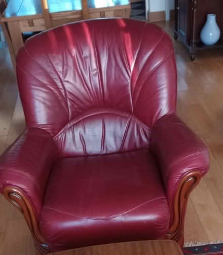 Photo of free Red leather lounge suite (Fletton) #3