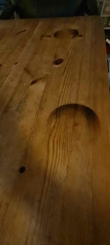 Photo of free Large real wood table- to go (Walthamstow Wood Street) #3