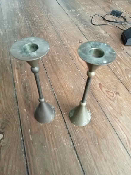 Photo of free 2 brass candle sticks (Shoreham Beach BN43) #1