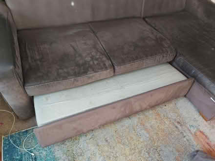 Photo of free Brown chaise sofa bed, bad cond (Mitcham CR4) #1