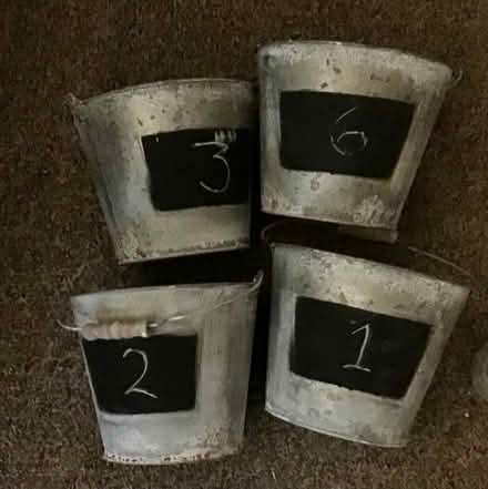 Photo of free 4 metal buckets with chalkboard (langdon hills) #1