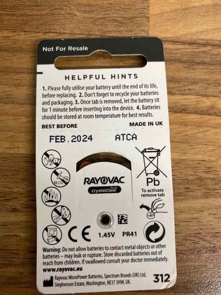 Photo of free Hearing aid batteries (East Challow OX12) #1