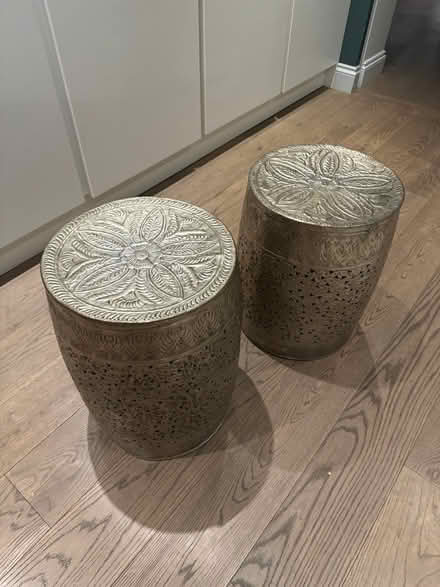 Photo of free 2x metal stools / coffee tables (Hampton Hill TW12) #1