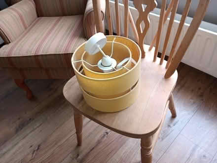 Photo of free Sand coloured canvas Ceiling light shade (Market Deeping CP) #2