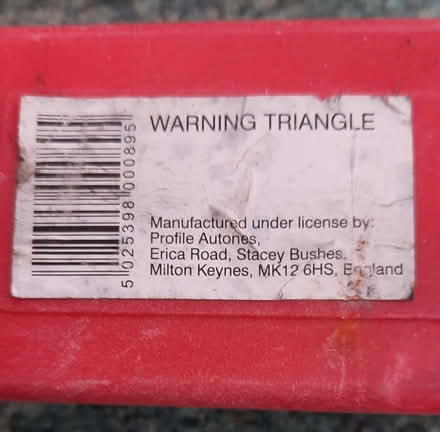 Photo of free Car breakdown warning triangle (Preston) #3