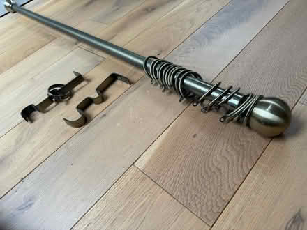 Photo of free Brass curtain pole with brackets (Southsea PO4) #1
