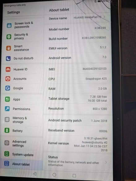 Photo of free Huawei Tablet. 8" Screen. With Case (Stiffkey NR23) #3