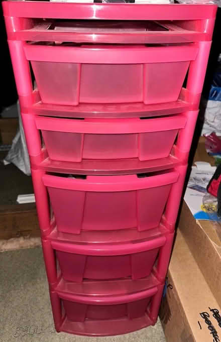Photo of free Pink Plastic storage tower with drawers (Nascot Wood WD17) #1