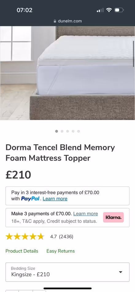Photo of free King size memory foam topper (IP2) #1