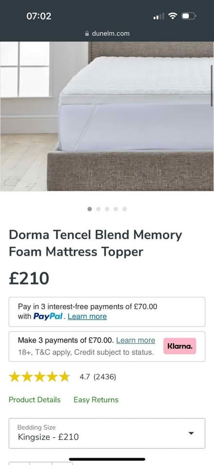 Photo of free King size memory foam topper (IP2) #1