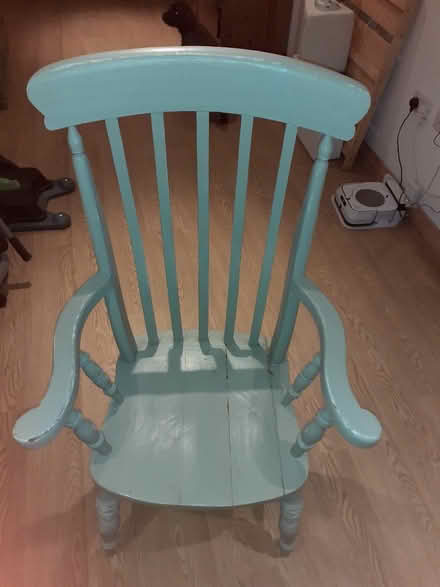Photo of free Painted wooden armchair, pale green (Chew Stoke BS40) #1