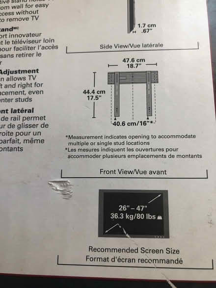 Photo of free Wall mount (Britannia & Creditview) #3