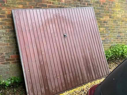 Photo of free Old Marley wooden garage door (up and over door) (Dane Mead RG24) #2