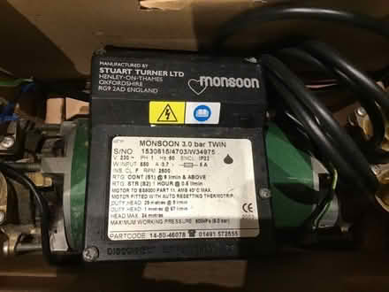 Photo of free 3 bar twin shower pump (Whitegrove RG42) #1