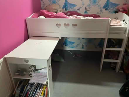 Photo of free White kids midsleeper bed with desk (NG10 (Sandiacre)) #1