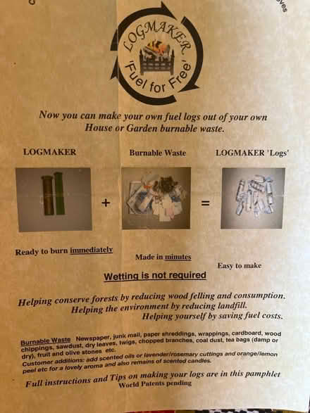 Photo of free Log maker and instructions (SE3 westcombe park/ maze hill) #2