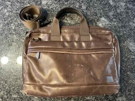 Photo of free 15" Knomo Brown Leather Laptop Case with Strap (Maida Vale W9) #2