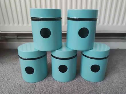 Photo of free 5 x Blue Storage Jars (North Baddesley) #1