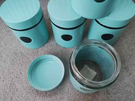 Photo of free 5 x Blue Storage Jars (North Baddesley) #3