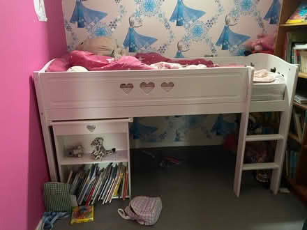 Photo of free White kids midsleeper bed with desk (NG10 (Sandiacre)) #2