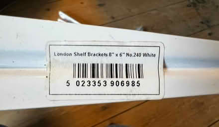 Photo of free 4No of white shelf brackets 8” x 6” (Marple SK6) #1