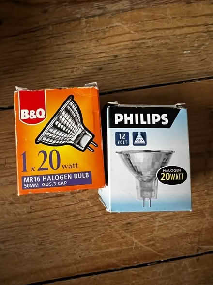 Photo of free 2No GU5.3 20W Halogen bulbs (Marple SK6) #1