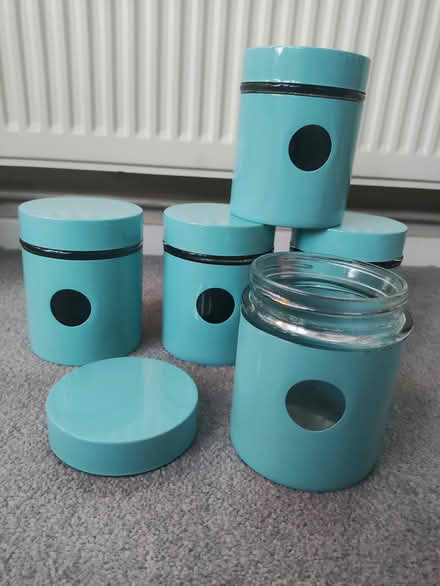 Photo of free 5 x Blue Storage Jars (North Baddesley) #2