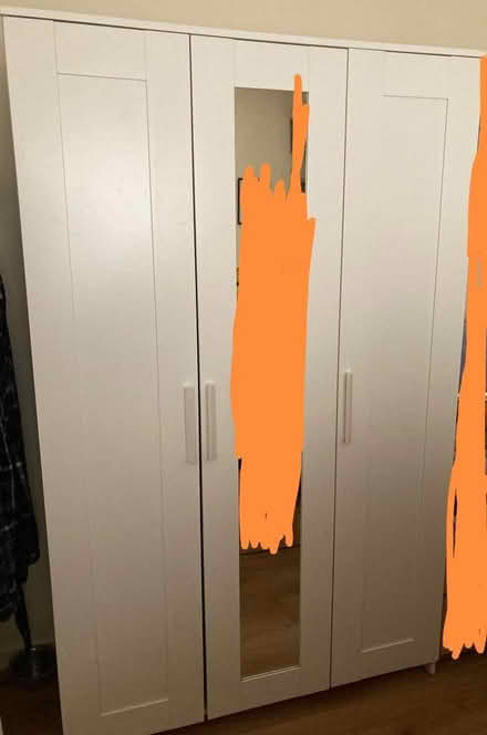 Photo of free White 3 door wardrobe (Beeston NG9) #3