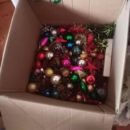 Photo of free Large box of Christmas decorations. (Meadowcroft SN2) #1